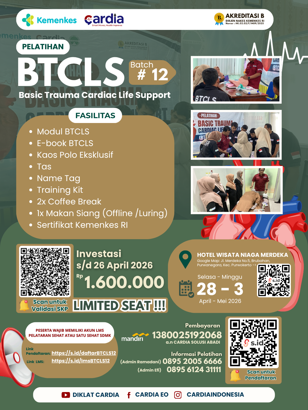 Gambar Pelatihan Basic Trauma Cardiac Life Support (BTCLS) Batch 12
